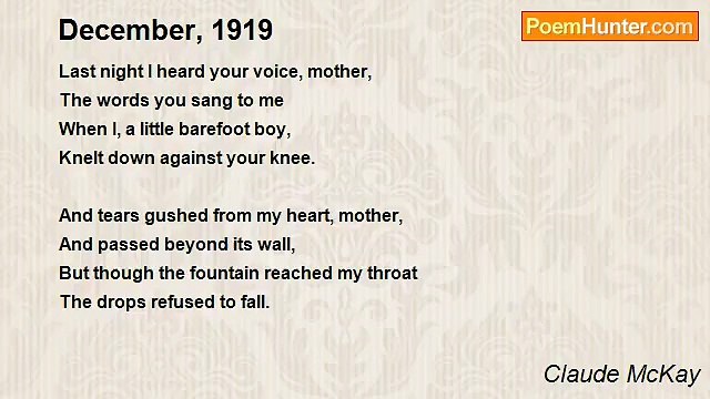 Claude McKay - December, 1919