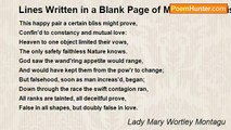 Lady Mary Wortley Montagu - Lines Written in a Blank Page of Milton's Paradise Lost
