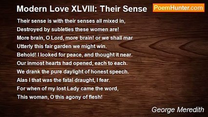 George Meredith - Modern Love XLVIII: Their Sense