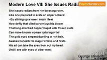 George Meredith - Modern Love VII: She Issues Radiant