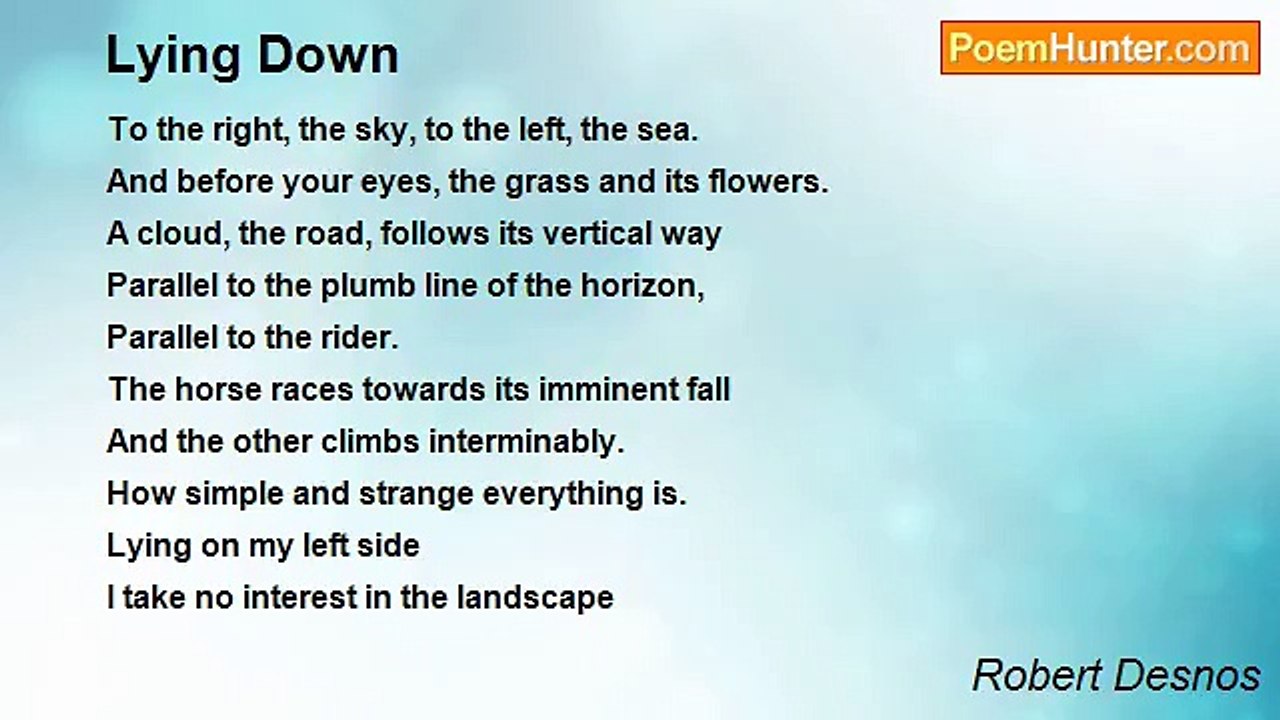 Robert Desnos - Lying Down