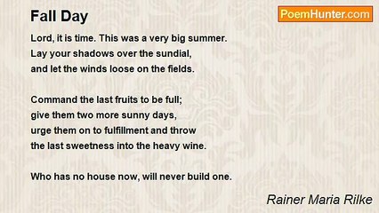 Rainer Maria Rilke - Fall Day