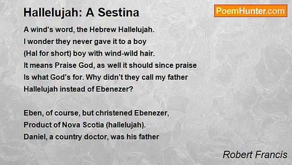 Robert Francis - Hallelujah: A Sestina