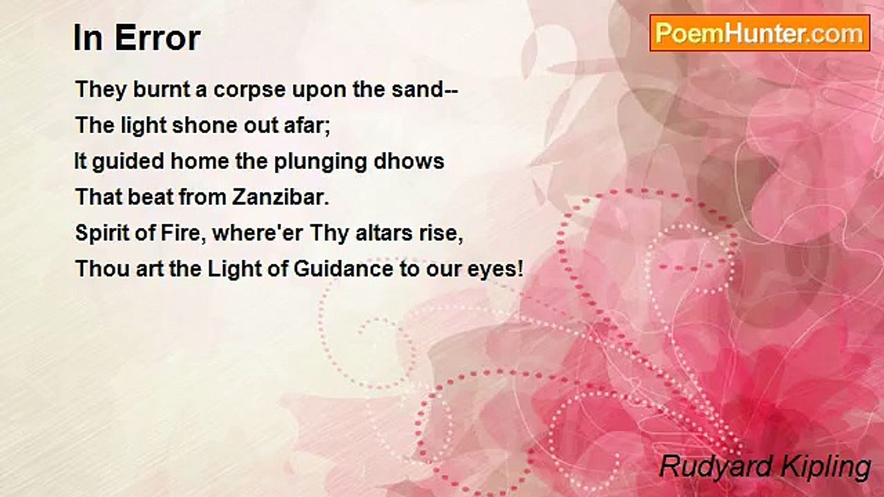 Rudyard Kipling - In Error