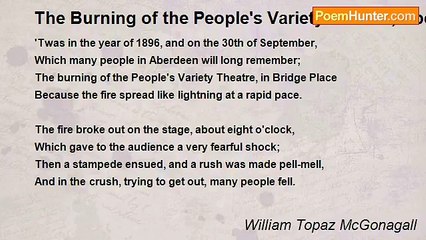 William Topaz McGonagall - The Burning of the People's Variety Theatre, Aberdeen