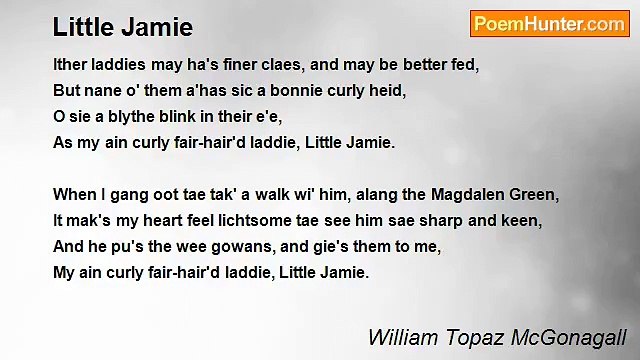 William Topaz McGonagall - Little Jamie