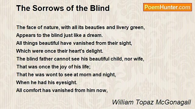 William Topaz McGonagall - The Sorrows of the Blind