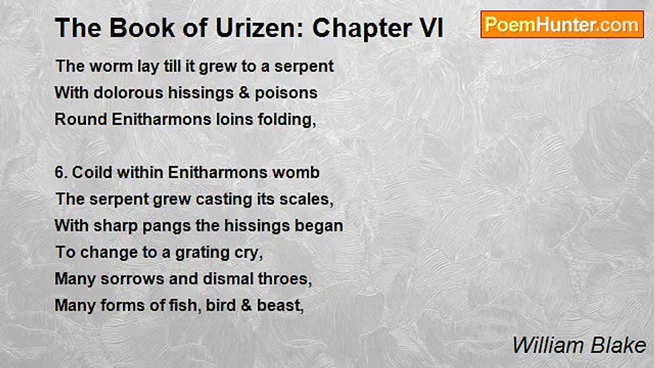 William Blake - The Book of Urizen: Chapter VI