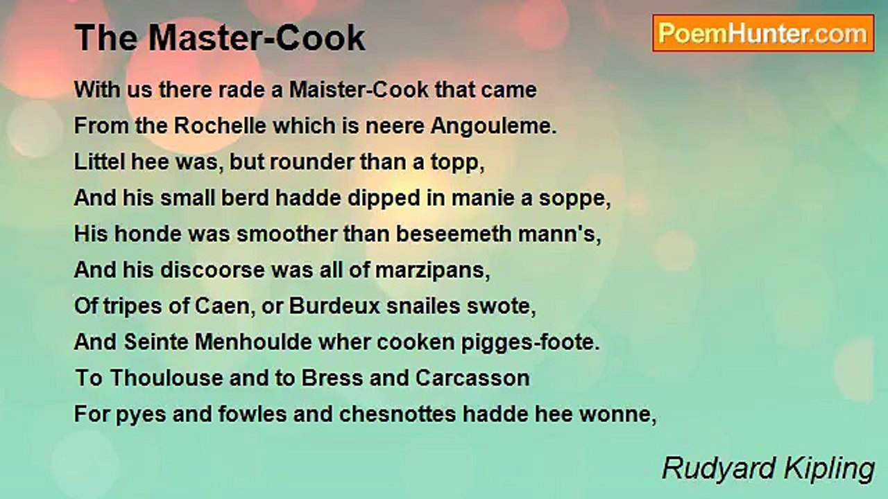 Rudyard Kipling - The Master-Cook