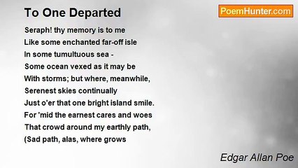 Edgar Allan Poe - To One Departed