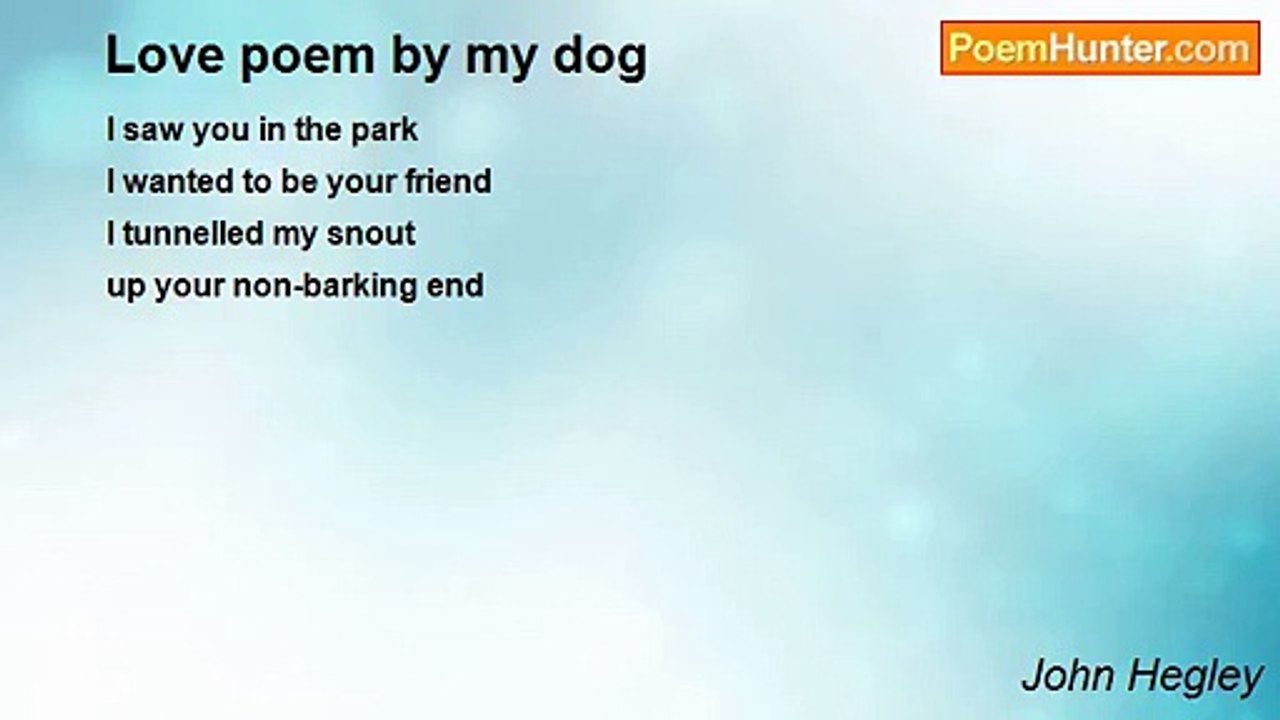 John Hegley - Love poem by my dog