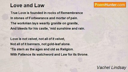 Vachel Lindsay - Love and Law