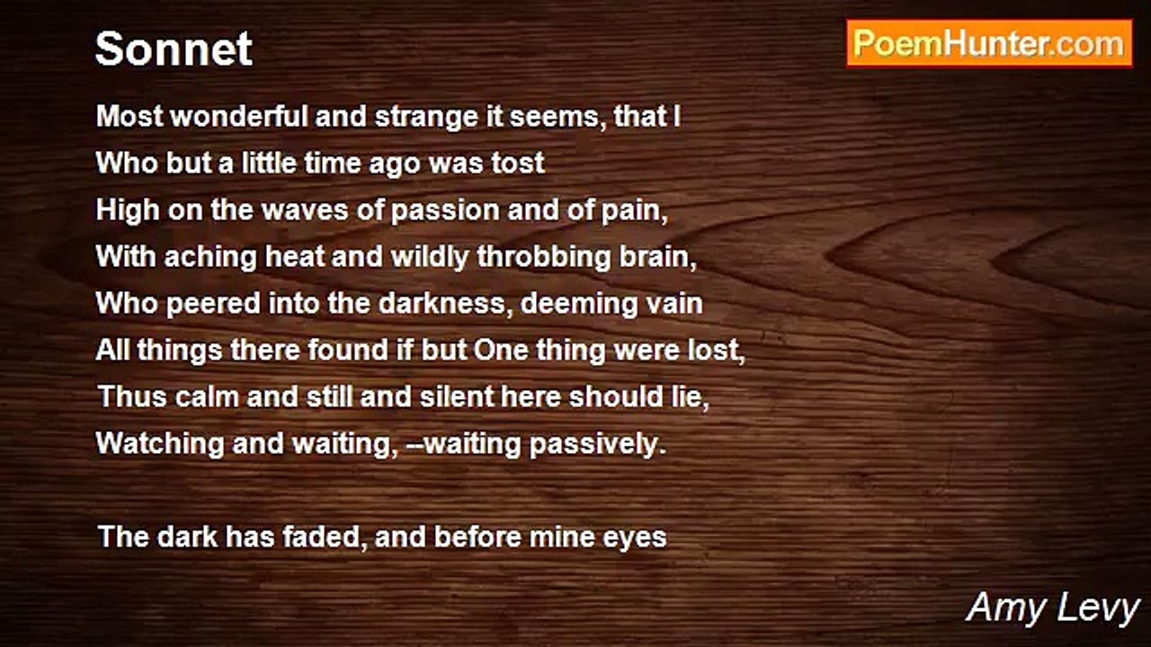 Amy Levy - Sonnet