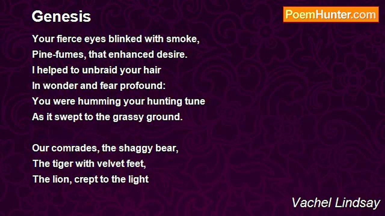 Vachel Lindsay - Genesis