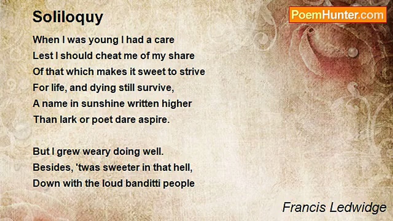 Francis Ledwidge - Soliloquy