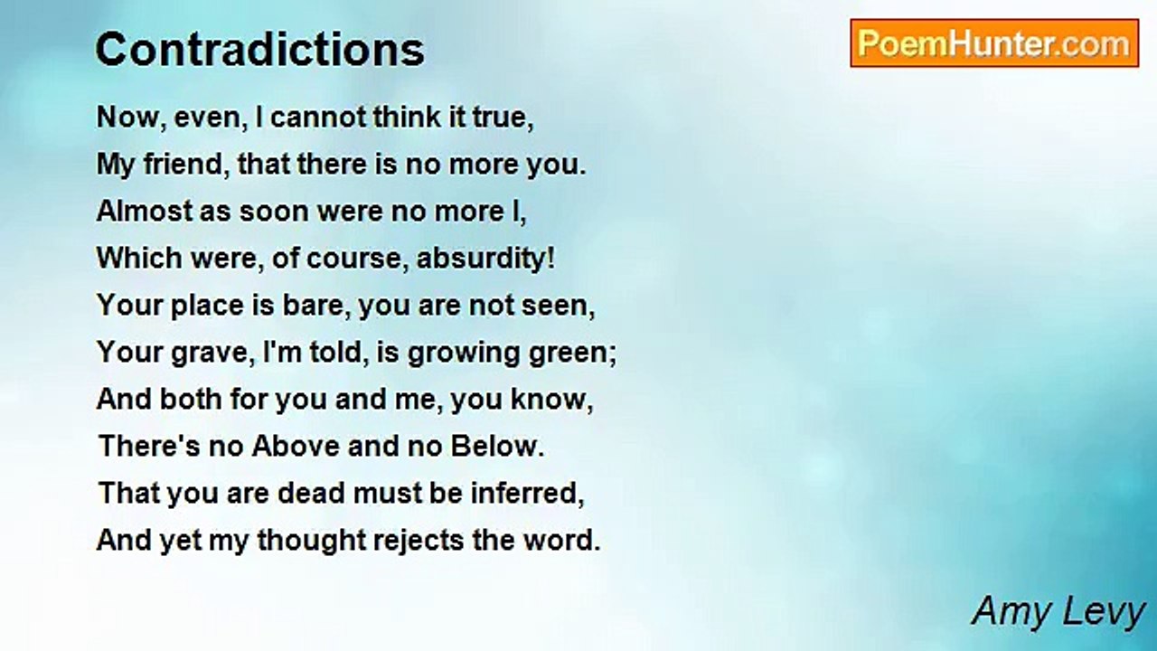 Amy Levy - Contradictions
