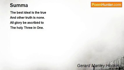 Gerard Manley Hopkins - Summa