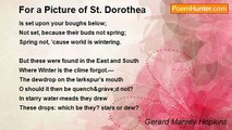 Gerard Manley Hopkins - For a Picture of St. Dorothea