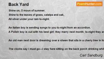 Carl Sandburg - Back Yard