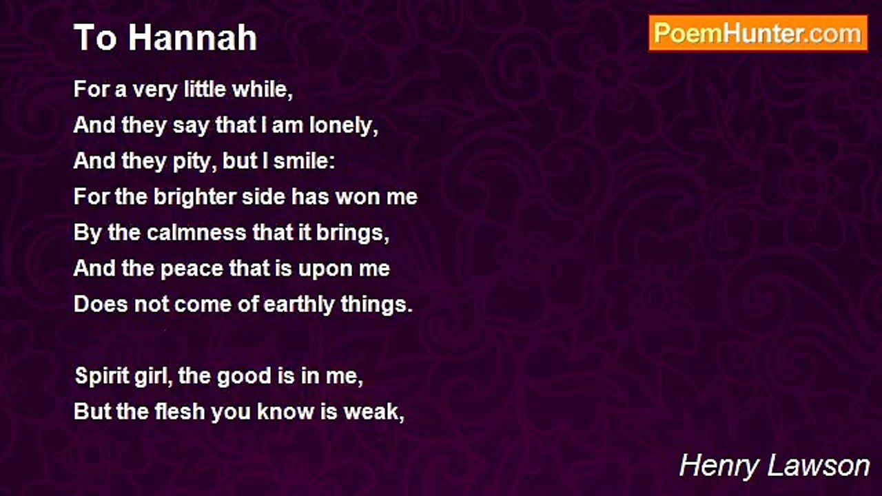 Henry Lawson - To Hannah