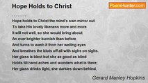 Gerard Manley Hopkins - Hope Holds to Christ