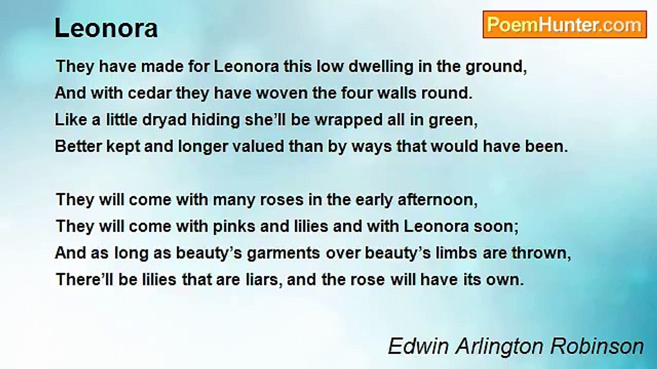 Edwin Arlington Robinson - Leonora