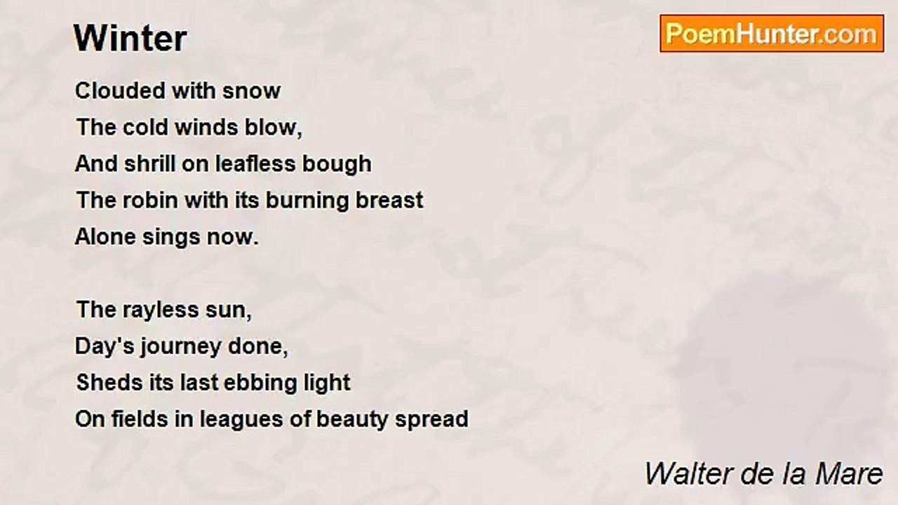 Walter de la Mare - Winter