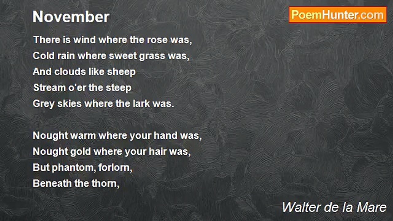 Walter de la Mare - November