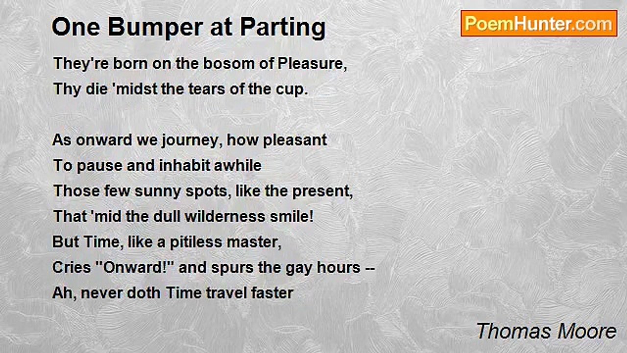 Thomas Moore - One Bumper at Parting