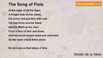 Walter de la Mare - The Song of Finis