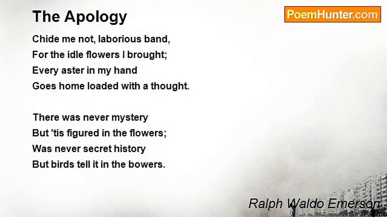 Ralph Waldo Emerson - The Apology