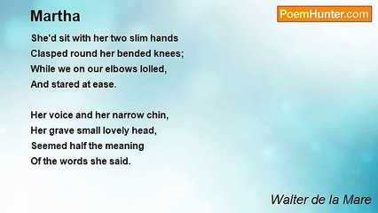 Walter de la Mare - Martha
