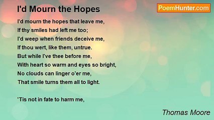 Thomas Moore - I'd Mourn the Hopes