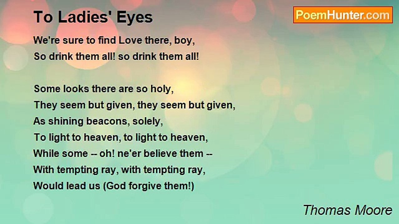 Thomas Moore - To Ladies' Eyes
