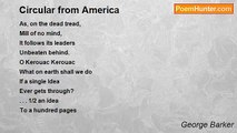 George Barker - Circular from America