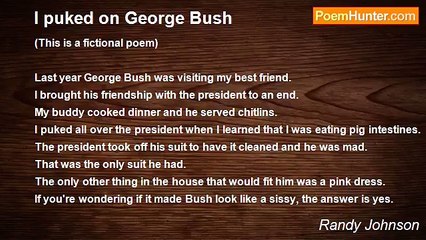 Randy Johnson - I puked on George Bush