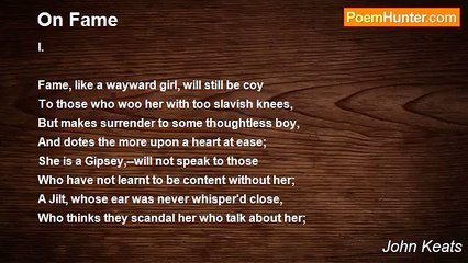 John Keats - On Fame