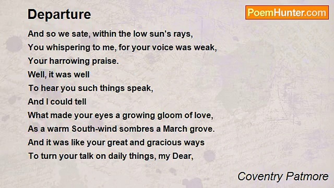 Coventry Patmore - Departure