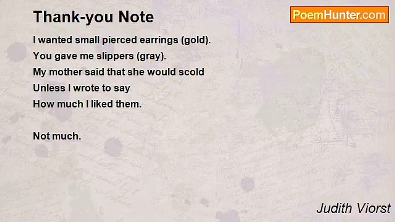 Judith Viorst - Thank-you Note