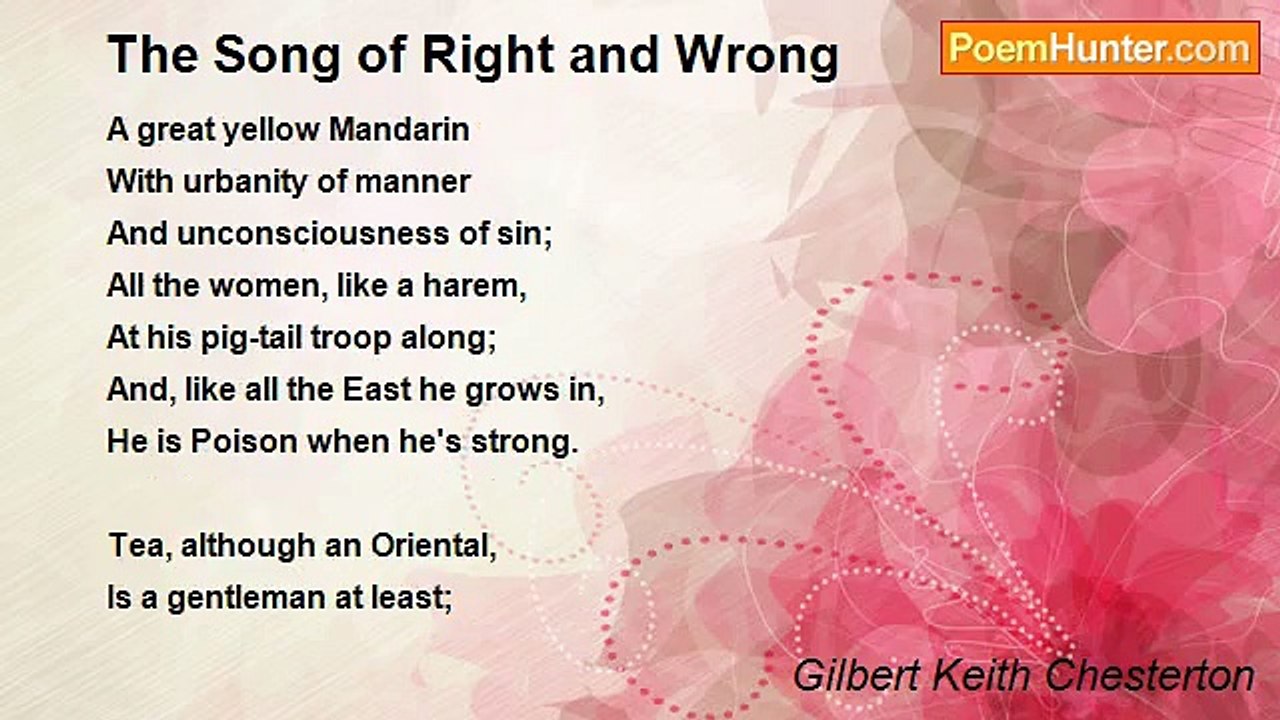 Gilbert Keith Chesterton - The Song of Right and Wrong