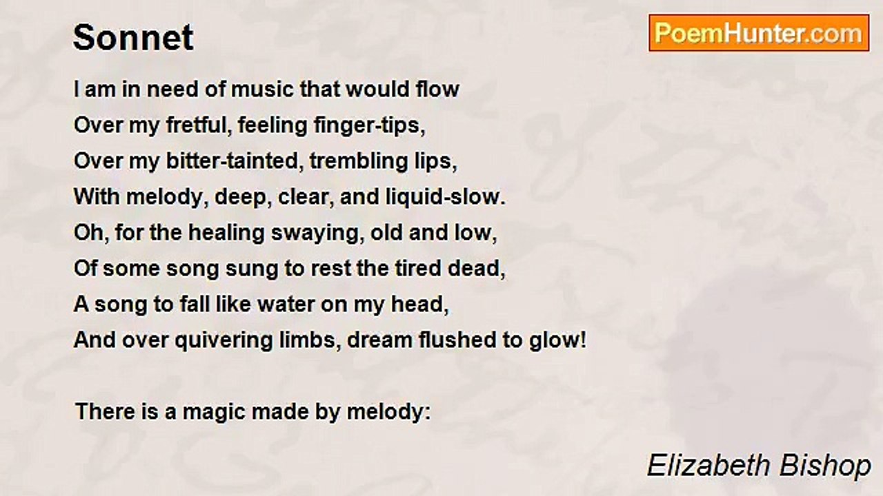 Elizabeth Bishop - Sonnet