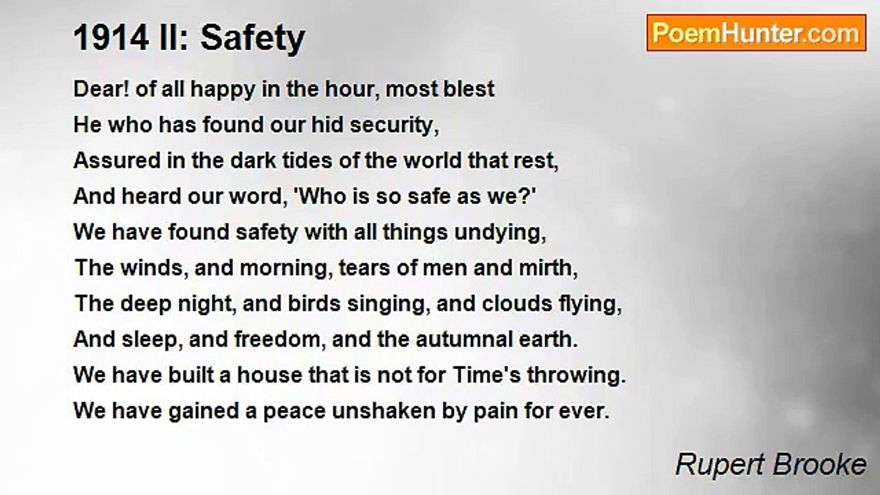 Rupert Brooke - 1914 II: Safety