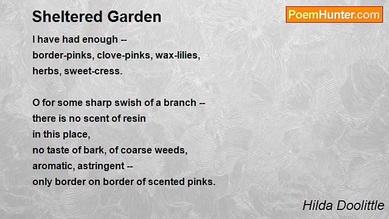 Hilda Doolittle - Sheltered Garden