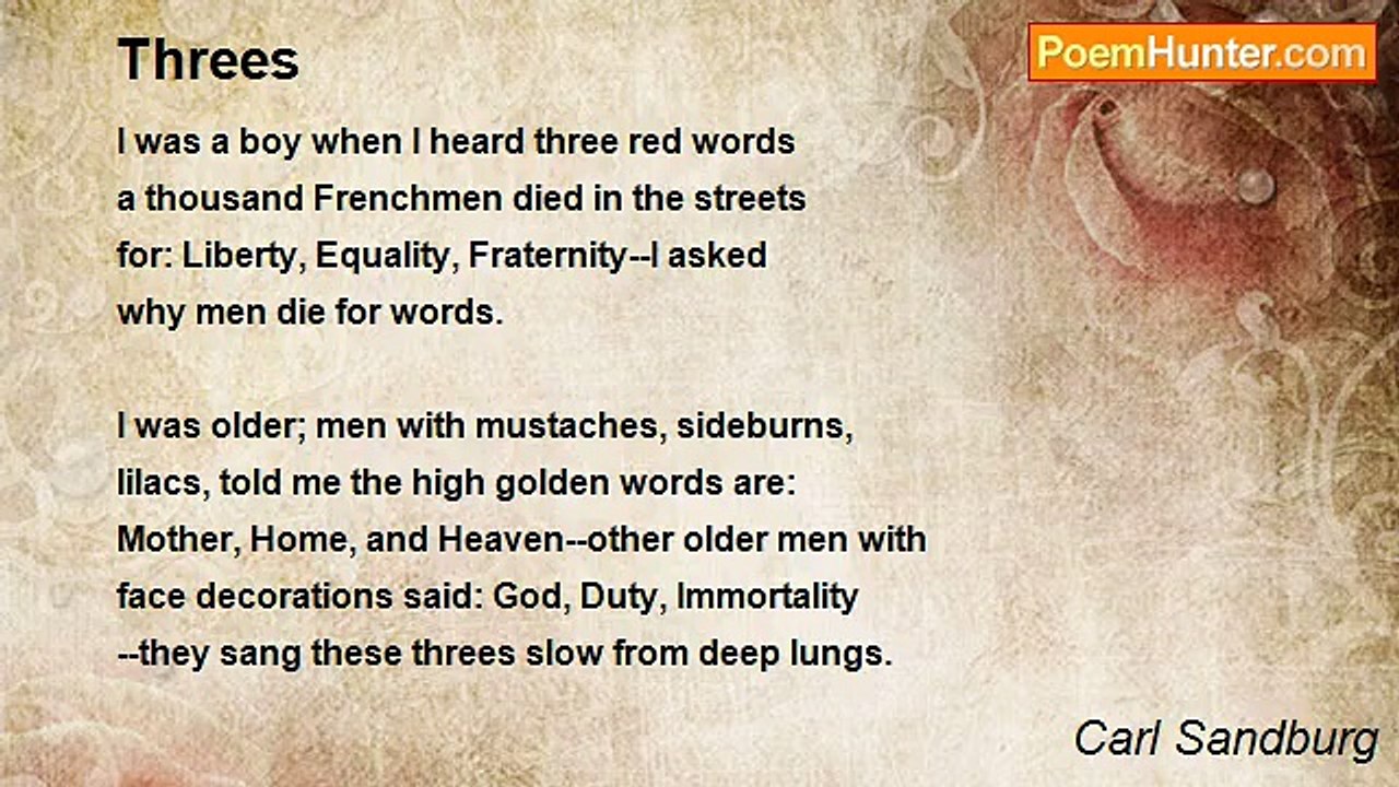 Carl Sandburg - Threes