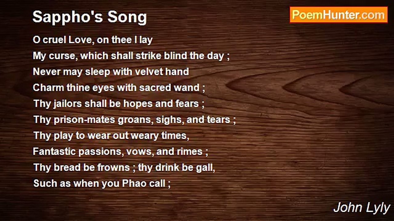 John Lyly - Sappho's Song