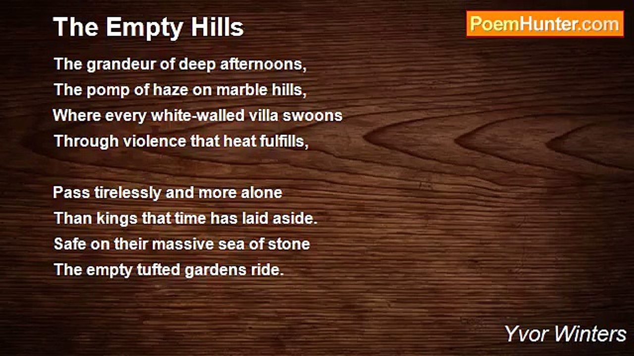 Yvor Winters - The Empty Hills