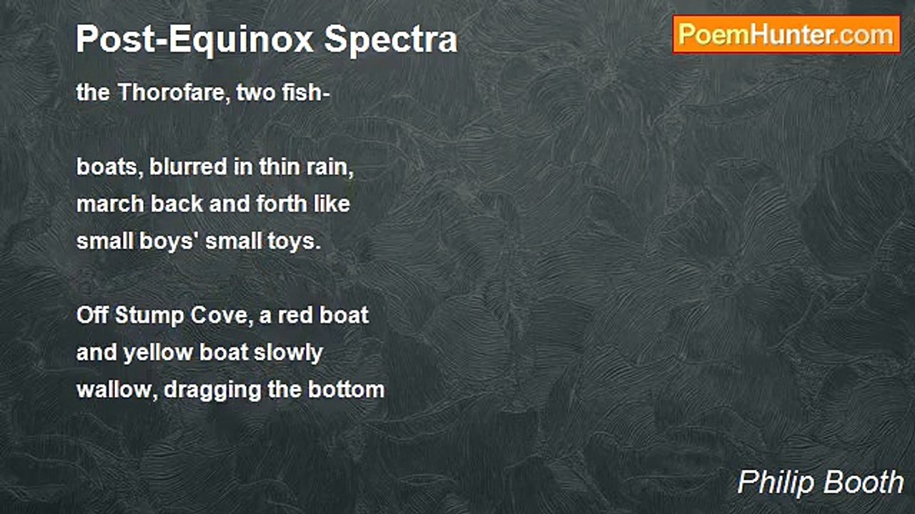 Philip Booth - Post-Equinox Spectra
