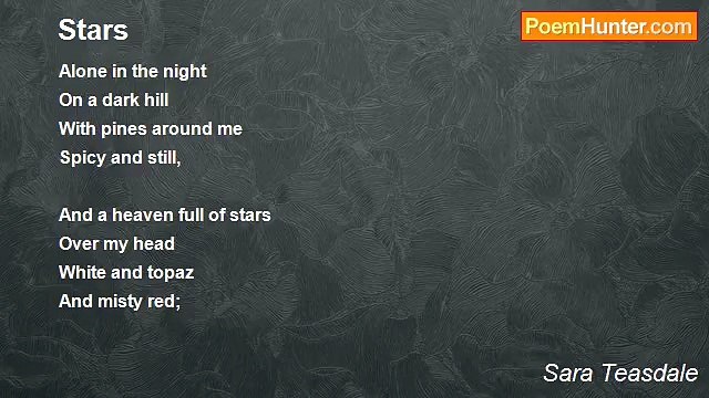 Sara Teasdale - Stars