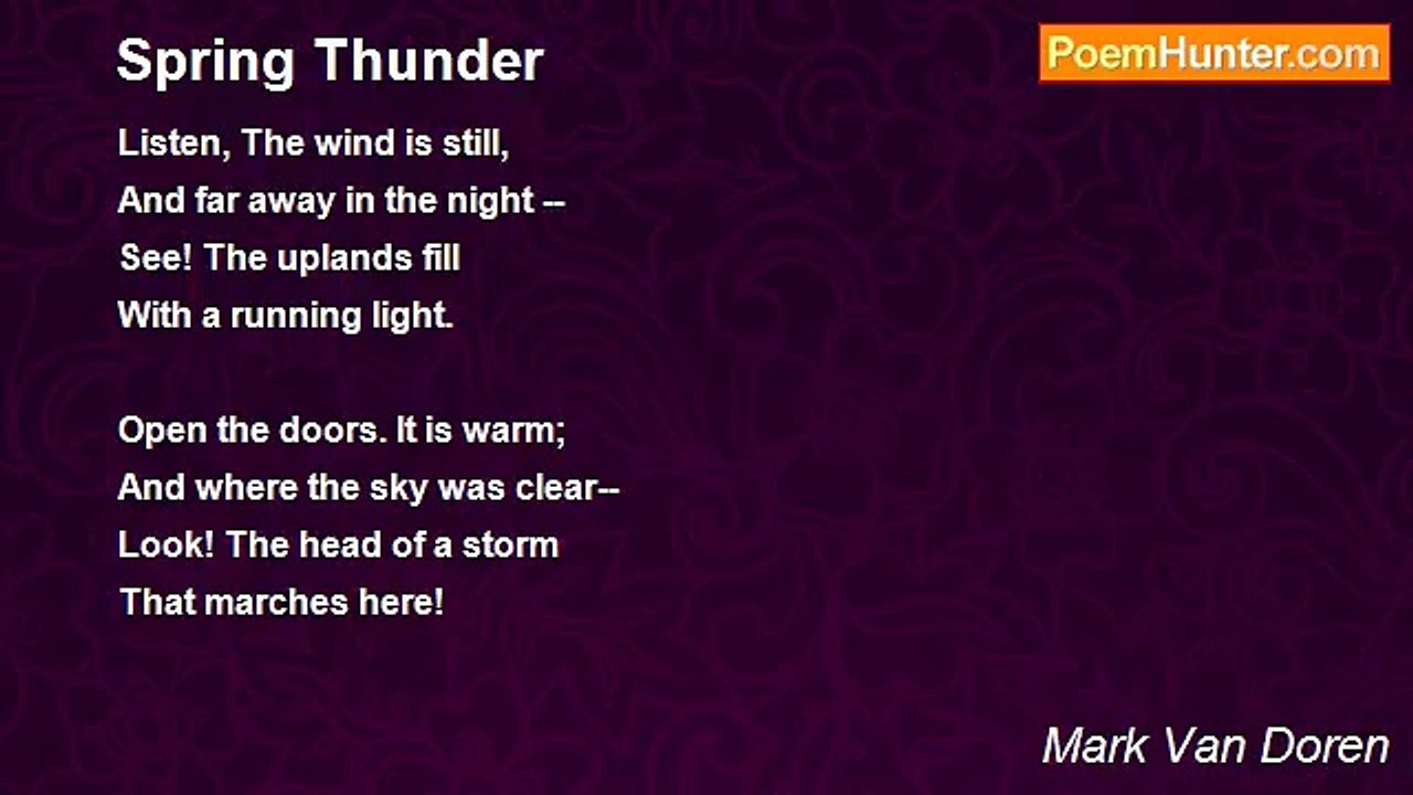 Mark Van Doren - Spring Thunder