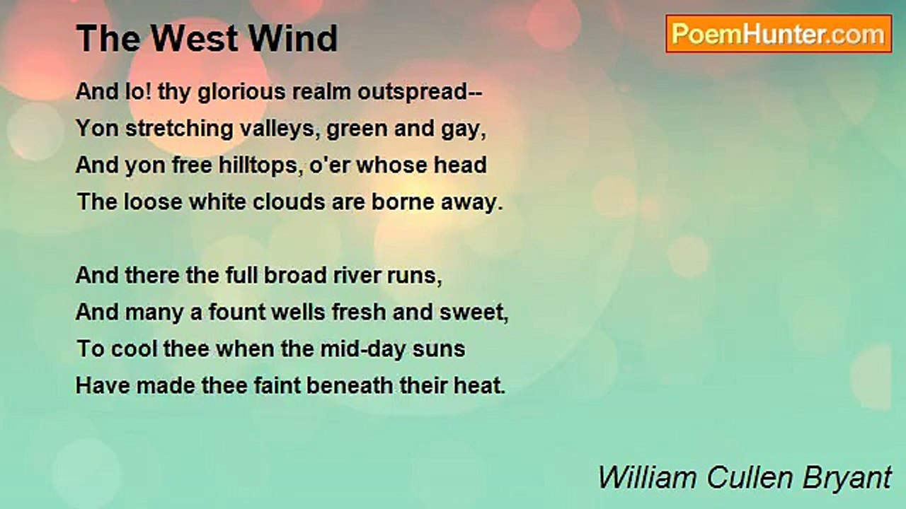 William Cullen Bryant - The West Wind